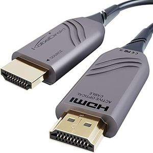 KabelDirekt – 8K HDMI 2.1 kabel – 15m – Optische Ultra High Speed, gecertificeerd met 0% signaalverlies (8K@60Hz, flexibele glasvezel HDMI kabel officieel gelicenseerd, lossless transmissie)