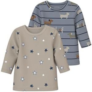 NAME IT - NBMVACION - T-shirt - Beige - 2 Pack - Lange Mouw