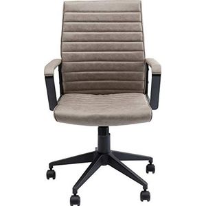 Kare Design Labora Bureaudraaistoel, moderne designer armleuningen en gasdrukveer, draaistoel in hoogte verstelbaar, bureaustoel met lage rugleuning, gamingstoel, beige, 105 x 57 x 61 cm (h x b x d)