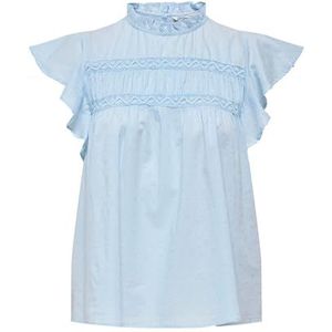 Only - Onlkatti S/S Dobby Top - Cashmere Blue - Korte Mouwen