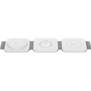 goobay MagSafe 65312 Oplaadstation, draadloze 3-in-1 oplader, opvouwbaar, USB-C draadloze oplader voor iPhone, AirPods en Apple Watch, 15 W Travel Charging Station