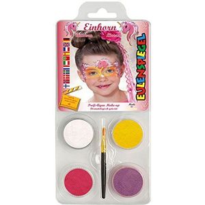 Eulenspiegel 204993 - make-up set eenhoorn, voor ca. 40 maskers, make-up kleuren, carnaval, themafeest