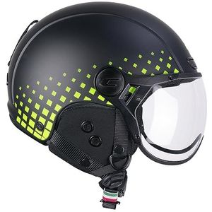 CGM EBI Skihelm Unisex Volwassenen, Zwart Neon Geel Mat, M (57-58 cm)