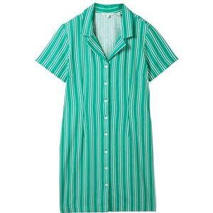 TOM TAILOR Denim Damesjurk, 35335 - Groen Wit Verticale Streep, XS