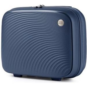 British traveller Koffer Lichtgewicht PP Hard Shell Trolley, Fashion Travel Carry on Hand Bagage Cabin Size, TSA Lock Check in Case met 4 Spinner Wielen, marineblauw, XS(mini 14inch), Bagage met harde