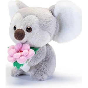 Trudi Koala met roze bloem pluche cadeau met bloemen, Moederdag, Valentijnsdag | 17x13x10cm grote XS | Veervee | Model 51364
