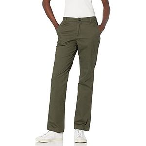 Amazon Essentials Klassieke straight fit stretch twill chino-broek voor dames, donker olijf, 16