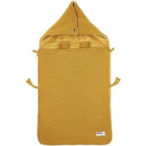 Meyco Voetenzak autostoel baby - fluweelzacht pluche gevoerd - Knit Basic - 40 x 82 cm - Honey Gold