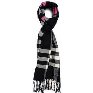 Replay Dames sjaal winter, zwart (dirty white + zwart 1318), één maat, Dirty White + Black 1318, Eén Maat