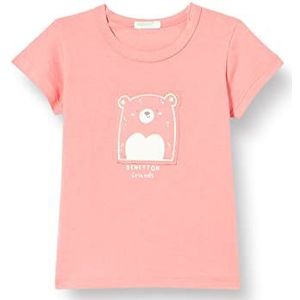 United Colors of Benetton T-shirt voor kinderen, roze 37e, 74 cm