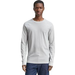 TOM TAILOR Denim T-shirt met lange mouwen voor heren, 15277 - chalk grey, XL