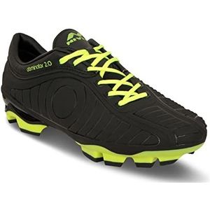 Nivia Airstrike Football Shoes (Black/Green, 11 UK/ 12 US / 45 EU) | Synthetic Leather | PVC sole | Lace-Fastening | Padded Footbed