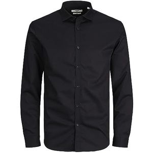 JACK&JONES PLUS Heren Jprblacardiff Shirt L/S Ps Noos Overhemd, Zwart/Fit: Losse Fit, 3XL Grote maten EU, zwart/pasvorm: losse pasvorm, 3XL
