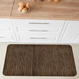 Comart - Keukentapijt Nancy, antislip, machinewasbaar, moderne loper van chenille, loper voor hal en keuken, zacht en duurzaam, Made in Italy, donkerbruin, 50 x 75 cm
