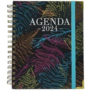 Schoolagenda, dagweergave, ideaal voor leraren en scholieren, zwart, afmetingen: 2 x 18 x 21,5 cm, Sweet Color