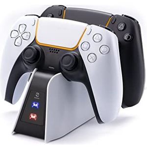 Hiwings PS5 Controller laadstation, PS5 laadstation met snellaadbeveiliging, 2 led-laadindicatoren, PS5-accessoires voor Playstation 5 DualSense draadloze controller