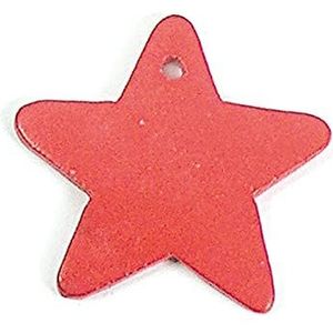 Hanger houten ster, gewaxt, rood, 30 x 30 mm, 50 u, ca.