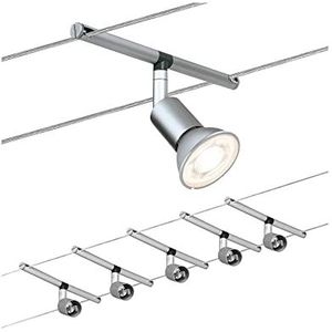 Paulmann 94145 Spice Salt Kabelsysteem, uitbreidbaar, maximaal 5x10W, chroom mat, kabellamp/hanglamp, zonder verlichtingsmiddel