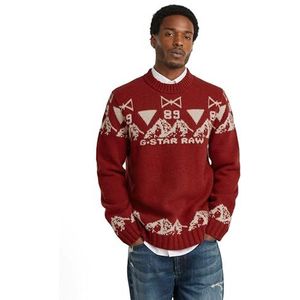 G-Star RAW Vakantie r Knit, meerkleurig (Dry Red/Whitebait D25117-d170-6019), S
