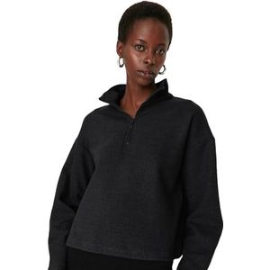Trendyol Katoen & polyester Sweatshirt - Grijs - Regular L Grijs, Grijs, L