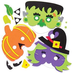 Baker Ross Halloween-maskerset (4 stuks) voor kinderen, Halloween, kunst en handwerk