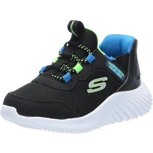 Skechers Bounder Brisk-Burst Sneaker voor jongens, Zwarte Lime, 3.5 UK Child