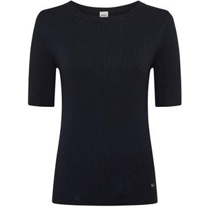 BRAX - Style.Lynn - Sweater - Blauw - Viscose Mérinos Côtelé
