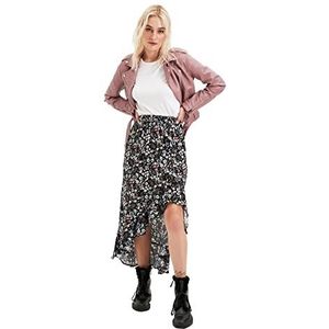 Trendyol Dames The Asymmetric Midi met Purple Ripples Rok, lila, 34