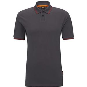 BOSS Perete poloshirt voor heren van katoen-piqué met contrasterende details, donkergrijs 22, S