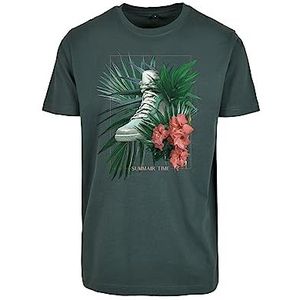 Mister Tee Heren T-shirt Summer Time Tee, print T-shirt voor mannen, grafisch T-shirt, streetwear, groen (bottle green), L
