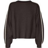 VERO MODA Gebreide damestrui VMZORA, chocolade taart, L