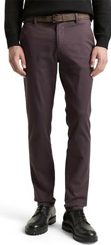 TOM TAILOR Herenbroek, 39129 - Brown Navy Zig Zag Structuur, 30W / 36L