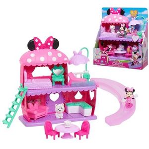 Just Play Disney Junior Minnie Mouse Speelset met twee verdiepingen met speelfiguren Minnie en Snowpuff en 12 accessoires, vanaf 3 jaar