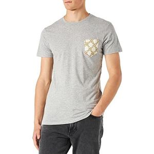 Frenchcool Heren T-shirt, met zakken, ketting, maat XL, grijs