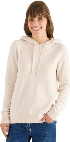 CECIL Zachte bouclé gebreide trui licht greige L