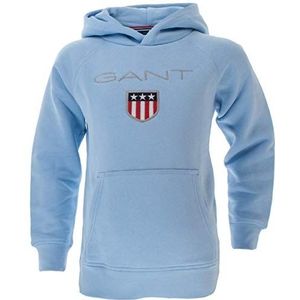GANT Uniseks kindershield hoodie met capuchon, capri blue, 134-140