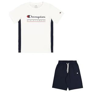 Champion Boy's Legacy Boy - grafische ronde hals set met groot logo, wit (WW001), XXL, Wit (WW001), 15-16 jaar