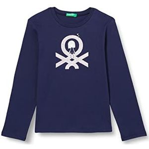 United Colors of Benetton T-shirt M/L 3I9WG104K lange shirt, donkerblauw 252, 98 meisjes