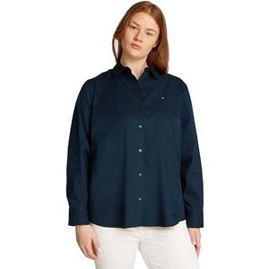 Tommy Hilfiger - Overhemd - Donkerblauw - Katoen/Polyamide/Elastaan