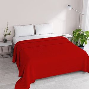 Italian Bed Linen Satijn Zomer Quilt, Polyester, Rood, 260x250cm