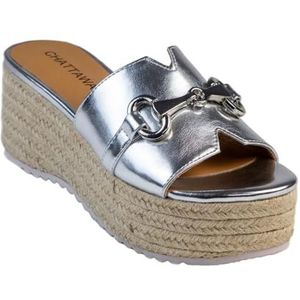 CHATTAWAK Dames 18HCHLOEARGENT37 sandalen met hak, zilver, 37 EU, Zilver, 37 EU