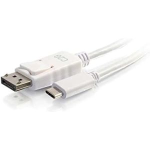 C2G 1,8m (6ft) USB C naar DisplayPort Adapter Kabel Wit - 4K Audio/Video Adapter - Externe videoadapter - USB-C - DisplayPort - wit