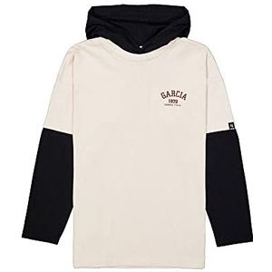 Garcia Kids T-shirt met lange mouwen voor jongens, ivoor, 128/134