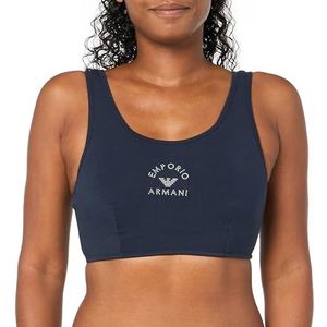 Emporio Armani Stretch Katoen Studs Logoband Bralette, Marinier, S