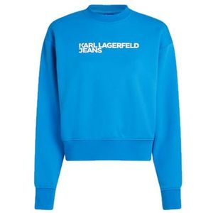 Karl Lagerfeld Jeans, Dames, Essential Logo Sweat, Regular Fit, Blauw, M