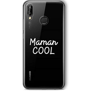 Zokko Beschermhoes voor Huawei P20 Lite Maman Cool – zacht, transparant, witte inkt.
