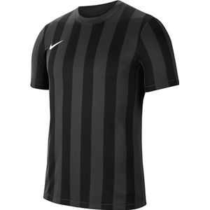 Nike Striped Division IV Shirt Korte Mouw Heren - Antraciet Zwart