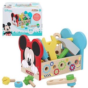 WOOMAX 48706 Disney Mickey Micky Maus 21-delige houten gereedschapsset, geen kleur