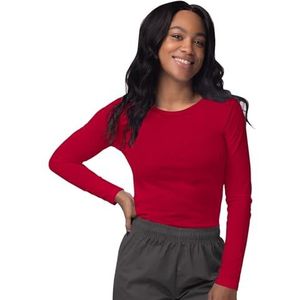 Sivvan Dames Comfort Lang Mouw T-hemd/Onderscrub T-stuk - S8500 - Rood - 2X