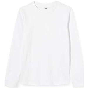 Build Your Brand T-shirt met lange mouwen voor jongens, wit, 158/164 cm